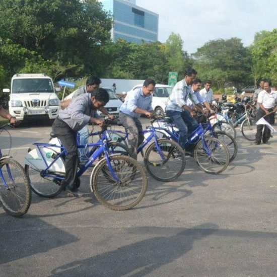 Cycle rally for Earth Day